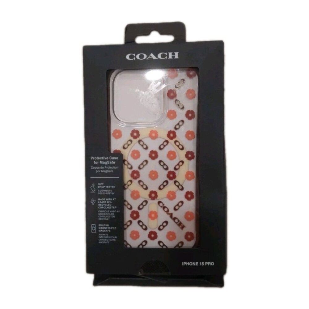 COACH iPhone 15 PRO Phone Case Compatible with MagSafe in Tea Rose